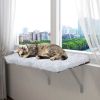 Cat Window Perch;  Wall-mounted Cat Seat with Soft Cushion and Supporting Feet;  White