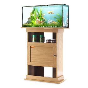 VEVOR Aquarium Stand, 20 Gallon Fish Tank Stand, 25.2 x 15.7 x 28.3 in MDF Turtle Tank Stand, 167.6 lbs Load Capacity, Reptile Tank Stand with Storage