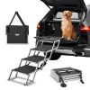 VEVOR Dog Stair for Cars 4-step Folding Dog Steps Aluminum Loads up to 150 lbs