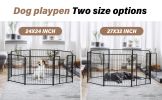 Dog Playpen Indoor Outdoor, 24" Height 8 Panels Fence with Anti-Rust Coating, Metal Heavy Portable Foldable Dog Pen for Large