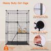 3 Tier Cat Playpen Cage Metal Indoor Cat House Detachable Kitten House with 3 Doors 2 Ladders Large Cat Exercise Place for 1-2 Cats Black