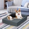 Orthopedic Dog Bed with Headrest and Removable Washable Cover