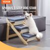 VEVOR Wood Pet Stairs/Pet Steps, 2-in-1 Foldable Wooden Dog Stair for Beds, Sofa and Cars, Dog Stairs & Ramp with 3 Steps for Small Medium Large Pet