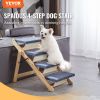 VEVOR Wood Pet Stairs/Pet Steps, 2-in-1 Foldable Wooden Dog Stair for Beds, Sofa and Cars, Dog Stairs & Ramp with 4 Steps for Small Medium Large Pet