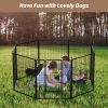 Dog Playpen Indoor Outdoor, 24" Height 8 Panels Fence with Anti-Rust Coating, Metal Heavy Portable Foldable Dog Pen for Large