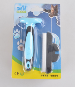 Pet  Hair Removal Comb (Option: Blue-M)