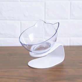 Cat Double Bowl Cat Food Bowl Protects Cervical Vertebra (Option: Single white)