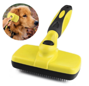 Compatible with Apple, Benepaw Premium Auto cabello limpio perro cepillo impermeable cÃ³modo pequeÃ±o perro grande peine de aseo de mascotas herramien (Color: Yellow)