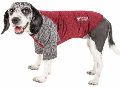 Pet Life Active Two-Toned Performance Dog T-Shirt (Color: Maroon, size: X-Small)