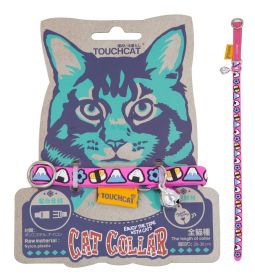 Touchcat Bell-Chime Designer Rubberized Cat Collar w/ Stainless Steel Hooks (Color: Pink)