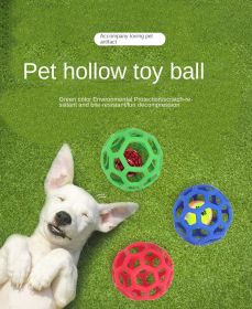 Dog toy hollow ball bite-resistant elastic rubber ball bell pet toy; Jingle Bell Toy Ball (colour: Red, size: Hollow ball (with bell))