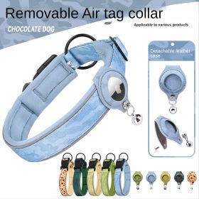 Cross-border new dog collar airtag locator anti-lost pet collar; Pet Collar with AirTag Case Holder (colour: Camouflage yellow collar set, size: Size M)