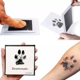 Pet Handprint And Footprint Kit For Dog & Cat; Dog Paw Print Pad Kit; Clean Touch Ink Pad For Pets; 3.7*2.2in (Color: Green, size: pack of 2)